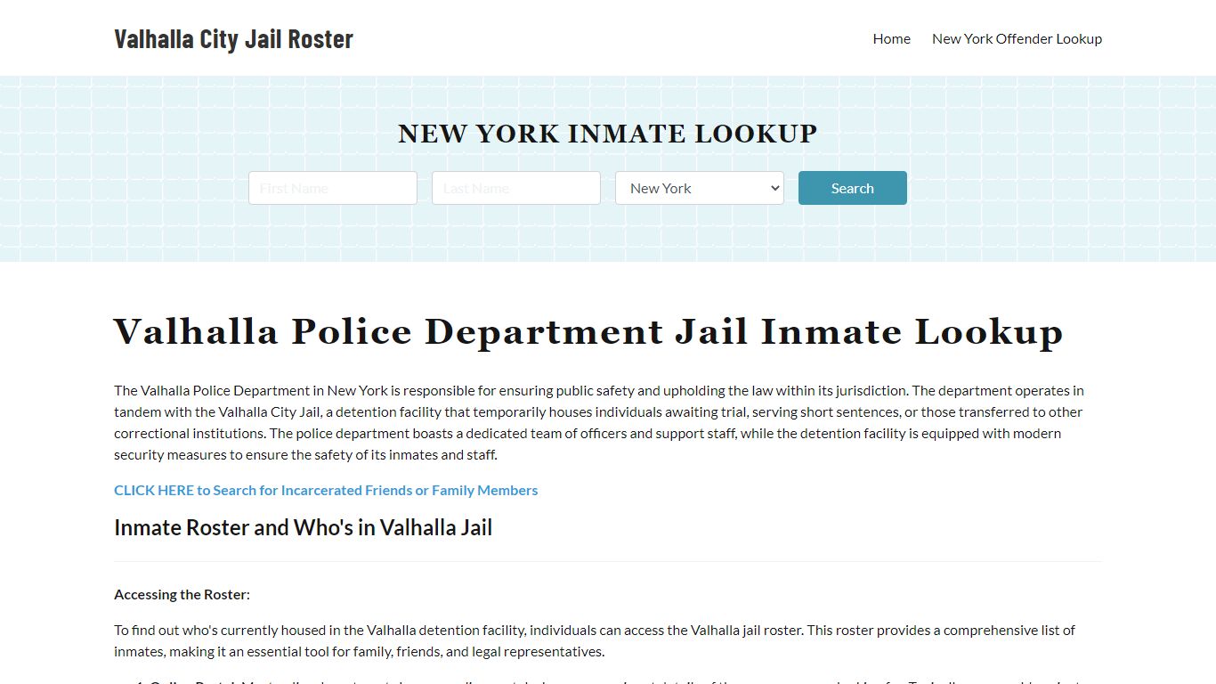 Valhalla Police Department & City Jail, NY Inmate Roster, Arrests, Mugshots